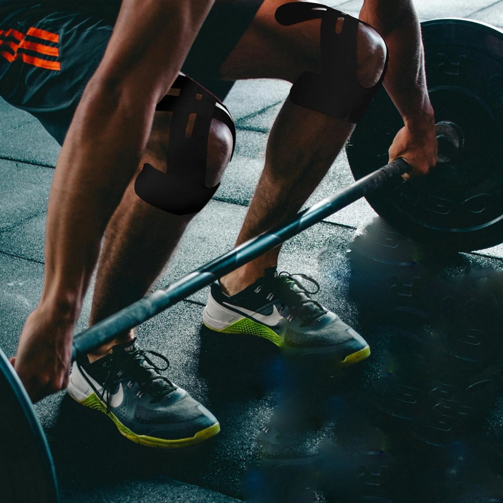 แผ่นแปะกล้ามเนื้อเทปกายภาพก่อนตัดสำหรับเข่า