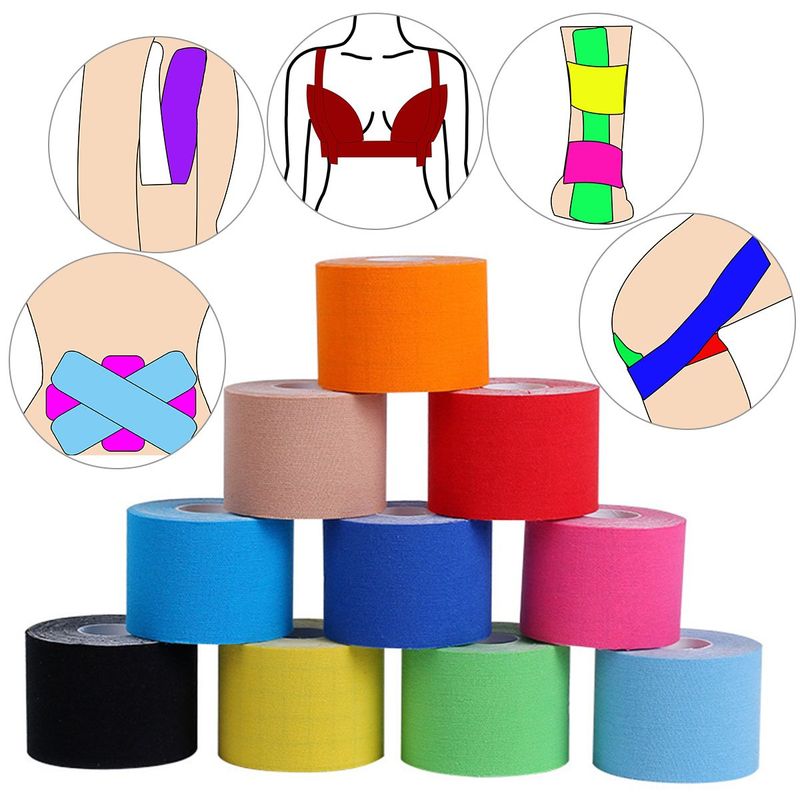 ม้วนเทปกายภาพ – เทปกีฬากันน้ำเพื่อการพยุงกล้ามเนื้อ ความสบายของข้อต่อและการฟื้นตัว (2.5 ซม. ถึง 10 ซม.)